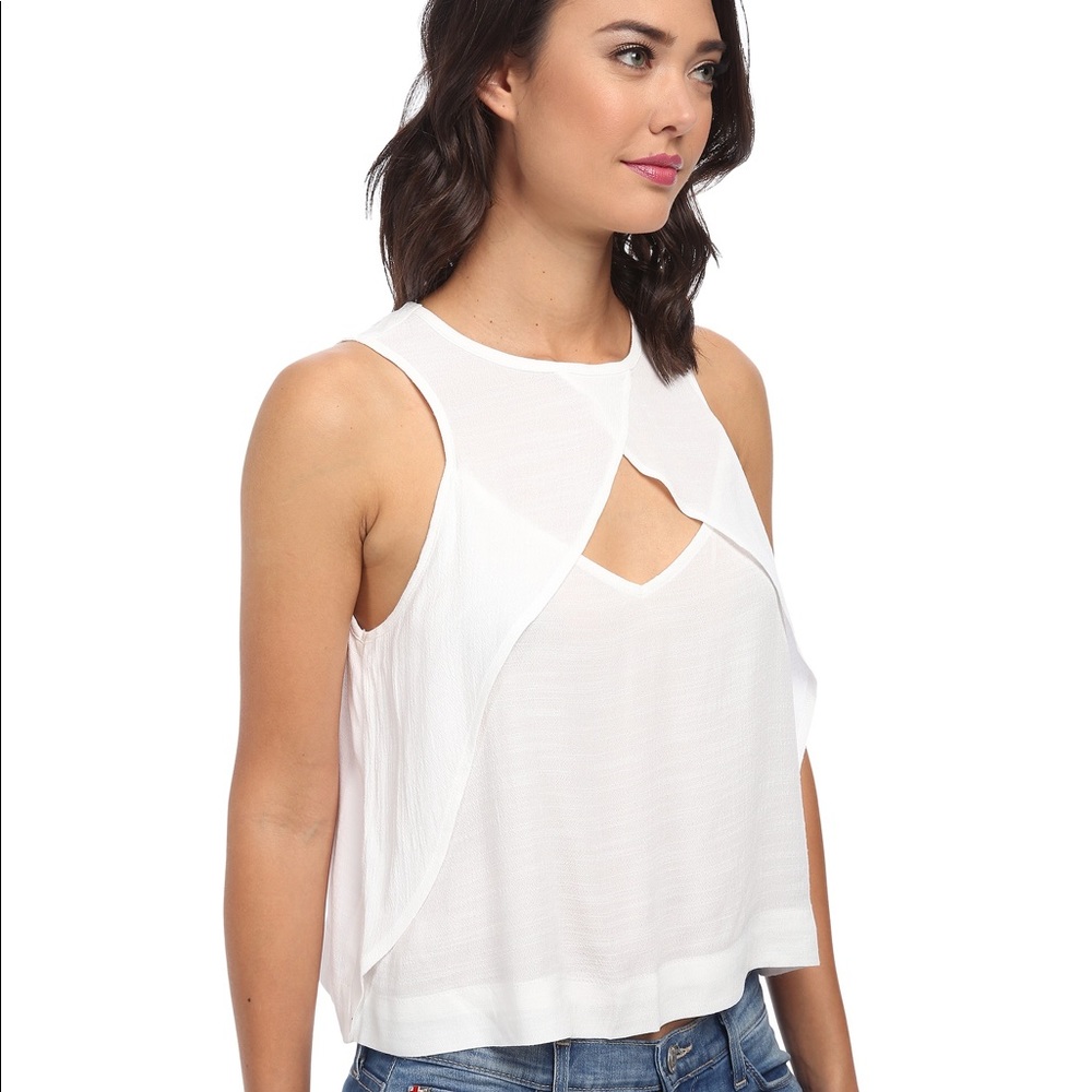 Free People Sleeveless Slubbed Out Crinkle Tank